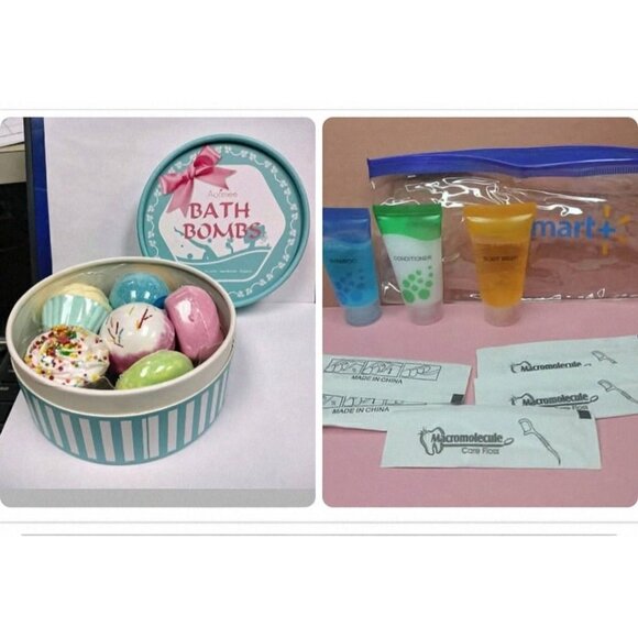 Aofmee Bath Bombs Gift Set & Walmart+ Travel Toiletry Bag Skin Care Bundle Bathe - Picture 1 of 7